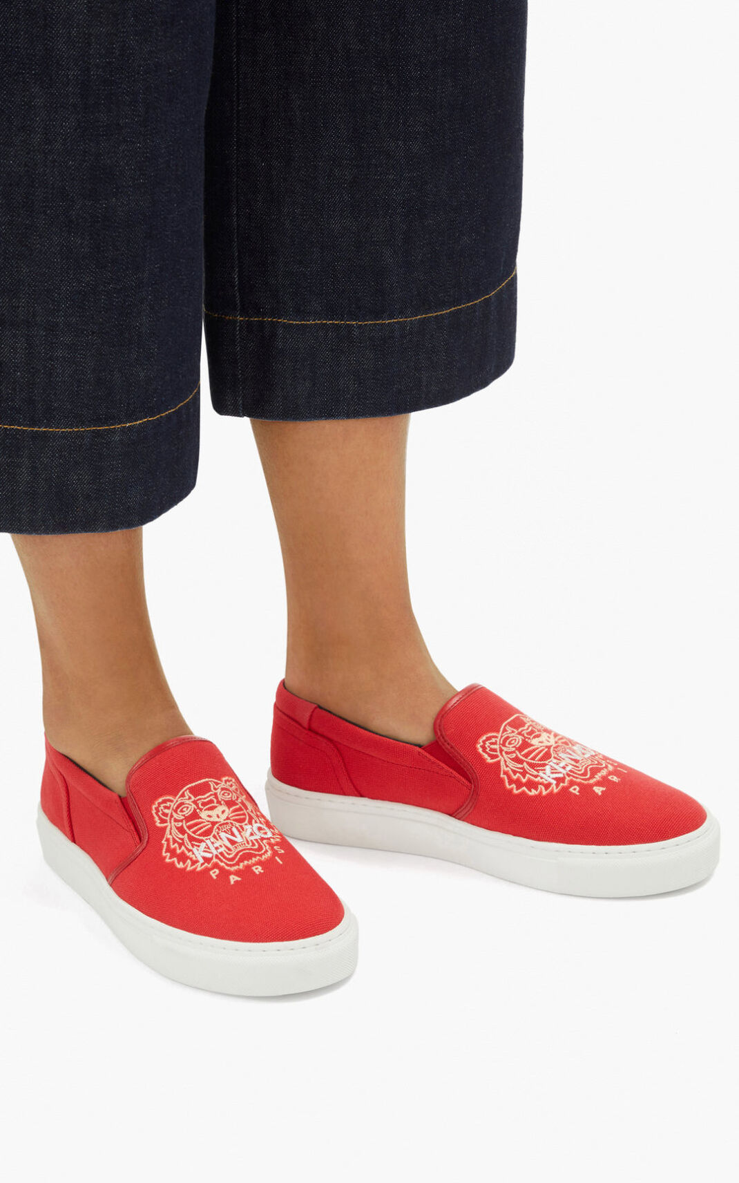 Kenzo K Skate Tiger slip on Zapatillas Mujer Rojas | 2186470-PZ